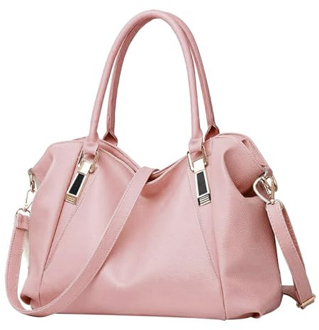 Aigner Taschen Damen Geräumige Mode-Damen-Handtaschen-Damen-Geldbörsen-Umhängetaschen-Schulter-Taschen-Ledertasche Mülltrennungssystem Taschen (Pink, One Size)