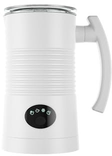Milchaufschäumer Elektrisch 4 in 1, 350 ml Automatische Milchschäumer, Automatischer Milchschäumer für Kaffee, Cappuccino, Latte, Heißer und Kalter Schaum (Weiß)