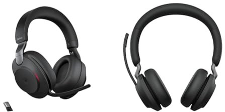 Jabra Evolve2 85 Wireless PC Headset with Charging Stand & Evolve2 65 Wireless Headset – Noise Cancelling Microsoft Teams Zertifizierte Stereo Kopfhörer
