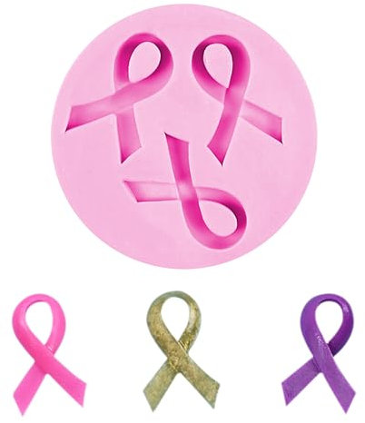 Moule en silicone pour sensibilisation au cancer du sein, moule rond en silicone rose 7,5 cm pour fondant, chocolat, savon, résine, artisanat contre le cancer du sein pour fête et collecte de fonds