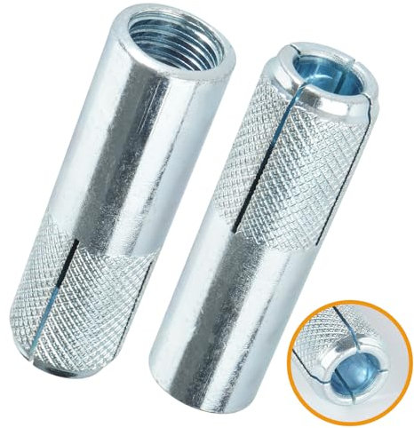 10 anclajes empotrables de 5/20.3 cm-11 chapados en zinc para hormigón, montaje seguro, resistencia industrial, fácil instalación, perfecto para el hogar, construcción y aplicaciones al aire libre