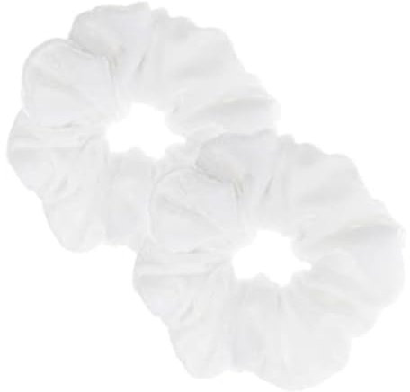 2 Stück große Frauen Haargummis Samt Haar Scrunchies Gummibänder Bunte Elastischer Haarbänder für Mädchen Damen Haarschmuck (weiß)