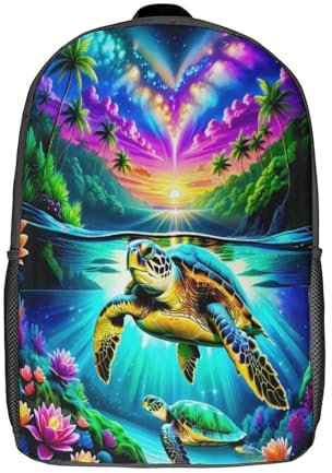 YTPONBCSTUG Schildkröten Backpack,cartoon bunt Rucksack,Kinderrucksäcke,Nursery Travel Backpack,Deal Für Schule Oder Reise,Geschenke Für Kinder 17inch