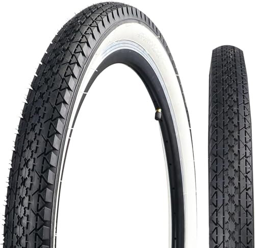 ZUKKA 2er-Pack Fahrradreifen 24 x 2,125 Zoll Fahrradmantel Faltbar Reifen 57-507 Weiß Wand Reifen Fahrrad Ersatzreifen für Beach Cruiser Bike Fahrrad Mantel