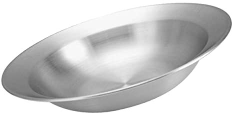 COLLBATH Plato De Acero Inoxidable Para Ensaladas y Sopas Diseño Vintage Para Hogar Camping y Picnics Resistente Fácil De Limpiar