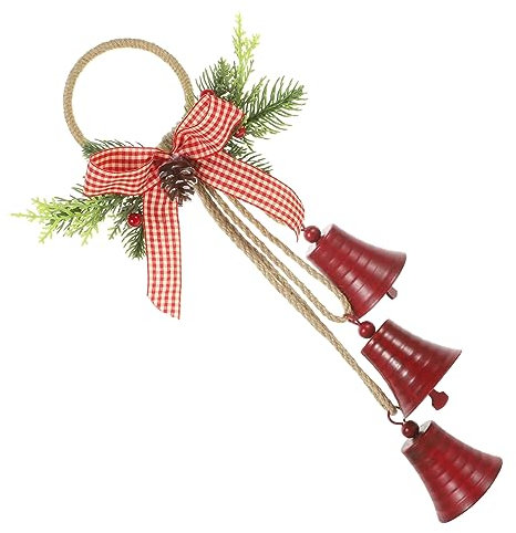 CORHAD Weihnachten Weihnachten Glocke Ornament Rustikalen Land Stil Metall Baum Dekorationen Rot Chime Glocken Set