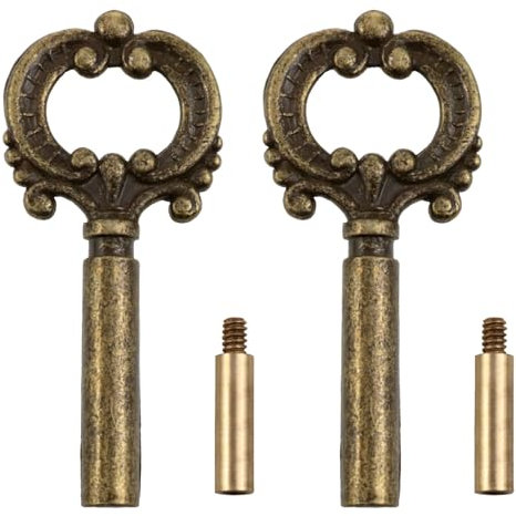 Lovelysp Lamp Socket Metal Key Switch Knobs with 1/2 Extensions Lamp Knob Replacement 2PCS