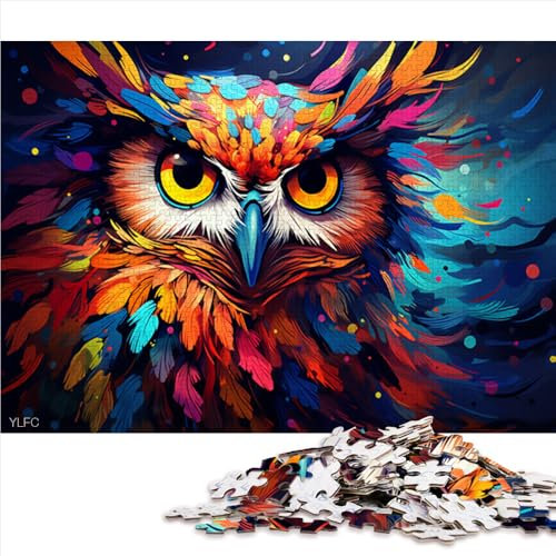 Puzzle für Erwachsene und Kinder, 2000 Teile, buntes Papierpuzzle mit seltsamer Eule, für Erwachsene und Kinder, Geschenkspielzeug. Größe: 70 x 100 cm.
