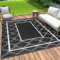 OIGAE Outdoor Teppich Wetterfest 150x240cm Balkon Schwarz Camping Teppich Plastik Recyceltem Außenteppich BBQ Picknick Wendbarer Wetterfest & UV-beständig,für Terrasse