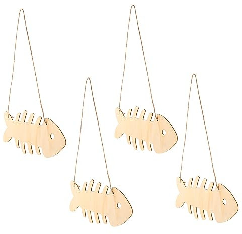 HAWILLOSCH 4pezzi Decorazioni Legno Scolpito Per Graffiti Decorazioni Da Appendere Per Feste e Attività Creative Per Murali e Regali Fai Te