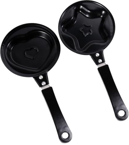 Alipis Set Di Padelle 2 in 1 Padella Antiaderente A Forma Di Cuore E Stella Mini Macchina Ideale Per La Colazione in Famiglia Di Ragazzi E Ragazze