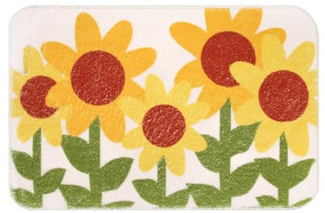 Spesh Badezimmerteppich 40 * 60cm Badematte Mikrofaser Saugfähig Badteppich Badvorleger(Sonnenblume)