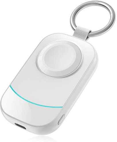 imodomio Mini batterie externe 2500 mAh pour Apple Watch - Station de charge portable sans fil pour iWatch séries 10/9/8/7/6/5/4/3/2/Nike/UItra/UItra 2/SE (blanc)