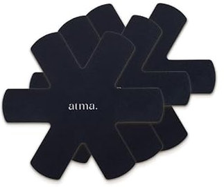 ATMA - Lot de 3 Super Protecteurs pour Ustensiles De Cuisson – Compatible Poêles, Casseroles et Sauteuses - Forme Étoile 28 cm, Surface Antidérapante - Résistants à la Chaleur et Lavables en Machine