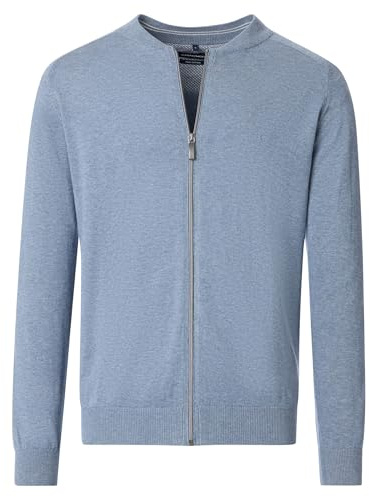 CASAMODA - Herren Strickjacke unifarben (004440), Größe:L, Farbe:Silberblau (741)