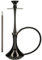 Chicha EL-BADIA® C7 V.2 – 53 cm – Grande Chicha Complète, Vase en Verre Épais, Diffuseur Réversible, Tuyau Silicone & Manche Métal, Foyer – Shisha Luxe Professionnelle (Black Fantom)