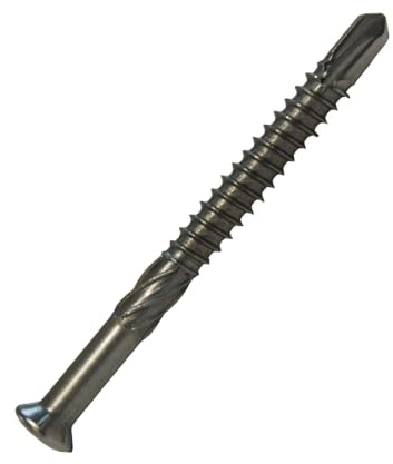 HORI Terrassenschrauben - Schrauben - Edelstahl gehärtet - inkl. Bit - für Aluminium Unterkonstruktion - Edelstahlschrauben - Holzschrauben - Terrasse - 500 Stück - Größe 50 x 5,5 mm