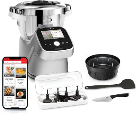 Moulinex i-Companion Touch Pro, Robot Da Cucina Multifunzione con Bilancia Integrata, 19 Modalità di Preparazione e Cottura, Capacità Utile 3L, Connettività WiFi/Bluetooth e Schermo Touch, HF93CC