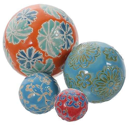 FUTUREORYY 4 Stück Schwimmende Keramikkugeln für Aquarien und Dekoration Handgefertigte Porzellankugeln für Teich Vogelbad und Hauspflanzen