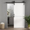 HOMCOM 213 cm Porta Scorrevole in Stile Country con Binario e Maniglia, Porta da Interno in MDF e Acciaio con Accessori di Montaggio Inclusi, Bianco e Nero
