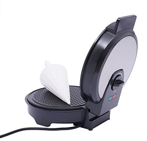 POTYYH Eiswaffeleisen, 1200W Elektrischer Waffeleisen & Kegel, Hörncheneisen mit Antihaftbeschichtung, Einstellbar Temperatur, für Herstellung von Eistüten Eiertüten und Waffeltüten