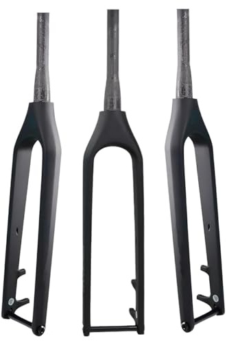 HZXQCVB 27.5/29in Rigid Fork BOOST Thru Axle 15x110mm Disc Brake Carbon Fiber Rigid Fork For Mountain Bike 1-1/2 Tapered Tube(Svart,27.5'')