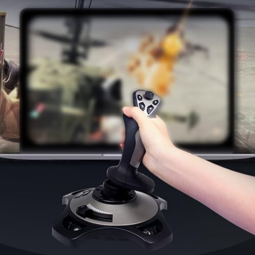 Hoppipola Joystick simulatore di volo per PC, robusto gamepad in ABS per volo realistico, design compatto per gli appassionati di SIM, nero