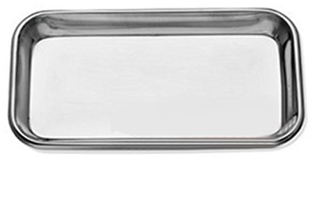 Scenstar Tablett Edelstahl Instrumententablett, Rechteckig-Dental Edelstahl Medical Tablett Lab Instrument,215x105x20mm