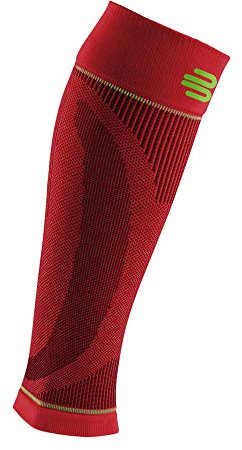Bauerfeind Kompressions-Wadenbandage „Sports Compression Sleeves Lower Leg“, 1 Paar Sleeves für die Waden, Unisex, Beinstulpen für Ball- & Ausdauersportarten, Rot, S kurz