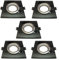 KIT 5 unidades ARO empotrable ojo de buey cuadrado cristal negro, diametro de corte 60mm, apto para bombilla dicroica LED, casquillo porcelana GU10 incluido