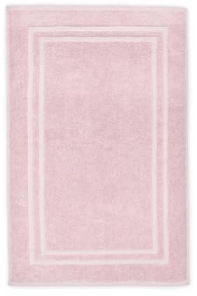 Velosso 100% Cotton Super Soft and Absorbent Bath Mat Shower Mat 50cms x 80cms Hotel Stripe (Blush Pink)