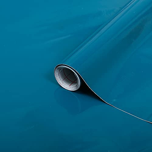 d-c-fix Pellicola Adesiva per mobili tinta unita lucida blu PVC plastica vinile impermeabile decorativa per cucina, armadio, porta carta rivestimento 67,5 x 200 cm