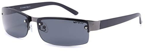 Alsino Viper Sonnenbrille Randlose Rechteckige Leichte Brille mit UV 400 Schutz Viper Eyewear Collection in verschiedenen Modellen Herren Damen Unisex (schwarz)