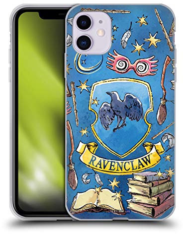 Head Case Designs Offizielle Harry Potter Ravenclaw Muster Deathly Hallows XIII Gel Handyhülle Hülle [Militärischer Schutzgrad] Kompatibel mit Apple iPhone 11