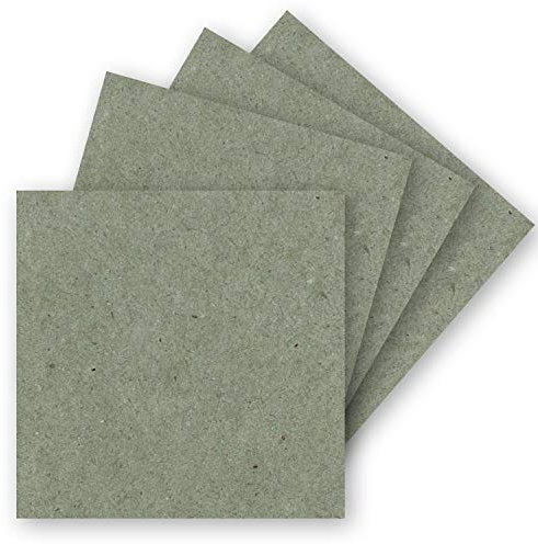 FarbenFroh by GUSTAV NEUSER 50 Einzel-Karten Quadratisch - 15 x 15 cm in Grau (Kraftpapier) - 240 g/m² - blanko Bastel-Karten, Postkarten, Bastelkarton in Ton-Papier Qualität