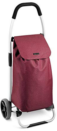 Tescoma Shop Carrello Porta Spesa, Metallo/Tessuto Sintetico, Rosso, 32 x 46 x 105 cm