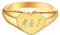 18 Karat Gold gefüllter Edelstahl Zarter Oval / Herz Siegelring für Frauen Mädchen Stapelbar Chunky Layering Ring Band Pinky Ring Stilvoller Ring für Frauen, Sonderanfertigung, Größe,size 57 (18.1)