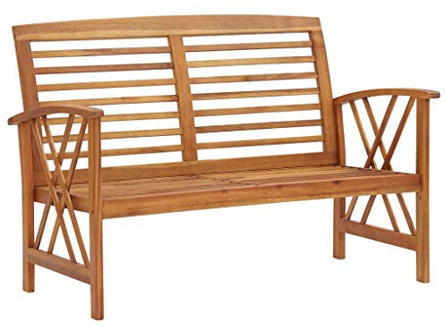 vidaXL Akazienholz Massiv Gartenbank Parkbank Sitzbank Holzbank Gartenmöbel Balkonbank Terrassenbank Bank Garten Terrasse Balkon 119cm