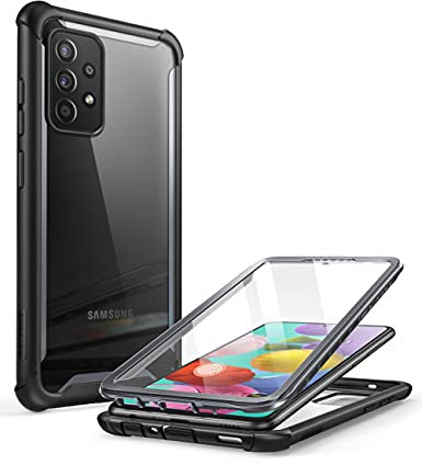 i-Blason Ares Series Coque pour Samsung Galaxy A52 4G/5G (2021) Double Couche Robuste Transparente avec Protecteur d'écran intégré (Noir)