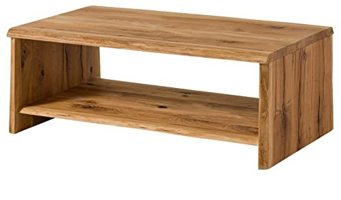 MASSIVMOEBEL24.DE Pure Oak Couchtisch #308 120x70 Wildeiche Natur geölt, Farbe:Natur geölt, Größe:120x45 cm