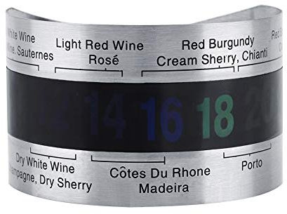 Emoshayoga Thermomètre à Vin, LCD Thermomètre Numérique Bouteille Bière Bracelet Capteur de Température pour Bière Vin Rouge Champagne
