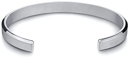 Alton of Sweden | Premium Armreif für Herren und Damen in Silber oder Gold | Armband aus Edelstahl | Tolles Geschenk für Männer und Frauen (S/M, Silber)