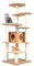 GOPLUS Árbol para Gatos de Madera de XXL 175 CM, Torre para Gatos de 6 Niveles con Poste Rascador de Sisal, Diseño Antivuelco, Cojines Cómodos, 59×49×140CM