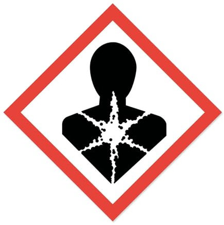 Gefahren-Aufkleber I Wetterfeste Folie mit UV-Schutzlaminat I Gefahrenstoff-Symbol mit GHS08 Systemische Gesundheitsgefährdung-Bezeichnung I 15 x 15 cm I GHS-Kennzeichnung I Warnung I hin700