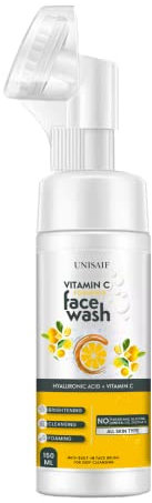 Unisaif Vitamin C Foaming Face Wash – Natural Facewash Deep Cleansing Hydrating and Exfoliating Face Wash Revitalize and Brighten Your Skin with Vitamin C Facial Cleanser 150ml