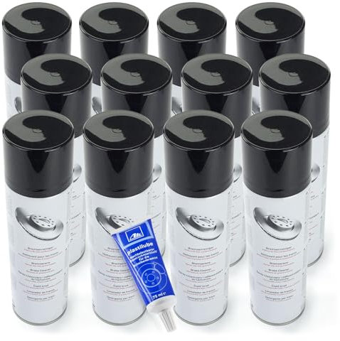 NB PARTS 12x 500ml Bremsenreiniger + Original ATE Plastilube 75ml Montagepaste