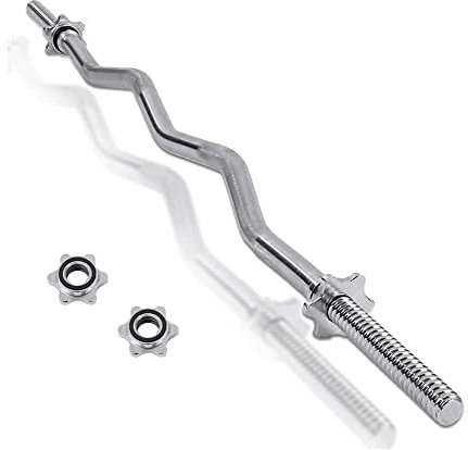 ECOVELO Bilanciere Curvo Sagomato 120CM Ø25MM Curl Bar Manubrio Barra per Allenamento Bicipiti e Tricipiti Palestra Fitness