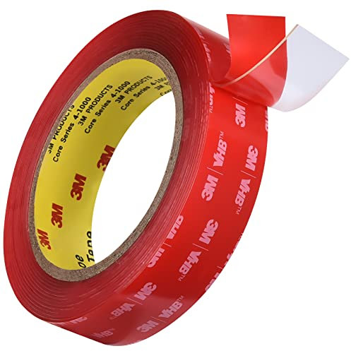 Elover Double Sided Heavy-Duty Mounting Tape, Clear Waterproof VHB Tape, 16FT Length, 0.94 Inch Width for Car LED Strip Lights Home Decor, Office Decor