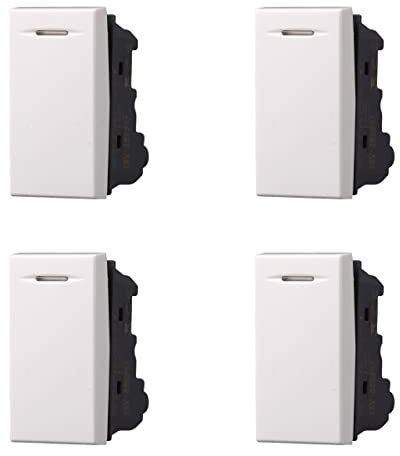 4 Pezzi Interruttore Unipolare, Compatibile Con Bticino Axolute (Bianco)