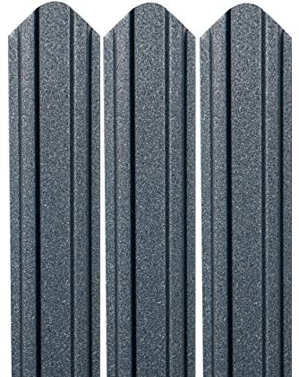 Romexpres Metalllattenzaun, Packung mit 10 Metallic-Zaunpfosten braun, grau, schwarz (200cm, grau)